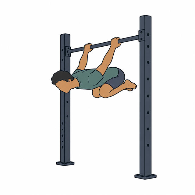 Illustration: Advanced Tuck Front Lever – Hüfte geöffnet