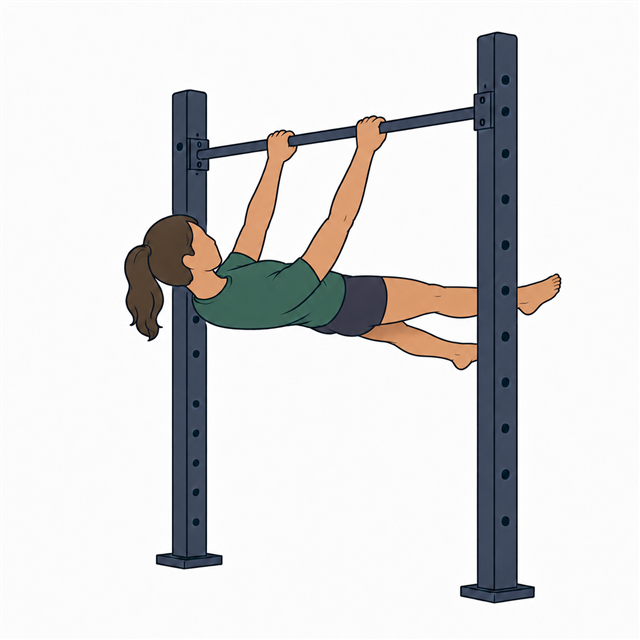 Illustration: Straddle Front Lever – Beine gegrätscht